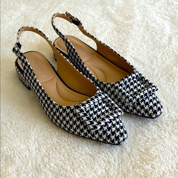 CL by Laundry Shoes - Chinese Laundry Black and White Houndstooth Flats Women’s 8 M Slingback
